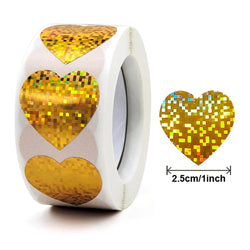 100-500pcs Glitter Heart Stickers Valentine's Day Sparkling Heart Stickers Holiday Party Decoration Seal Label (Online Order Only)