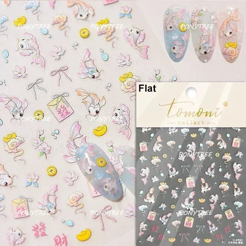 Beach Colourful Conch Dolphin Shell Starfish Jellyfish Star Summer Sea Wave Vacation Mode Water Bubble Nail Art Stickers Decals (Online Order Only)