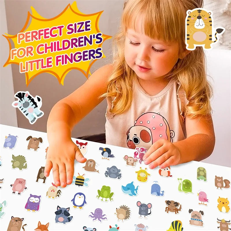 10/30/50PCS Kawaii Round Animal PVC Decoration Scrapbooking Sticker Aesthetic Child Korean Stationery School Supplies for Kids (Online Order Only)