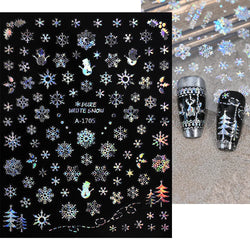 3D Snowflake Nail Art Decals Sliver Bronzing 3D Christmas Nail Art Decoration Self Adhesive Winter Christmas New Year Slides Y2K (ONLINE ORDER ONLY)