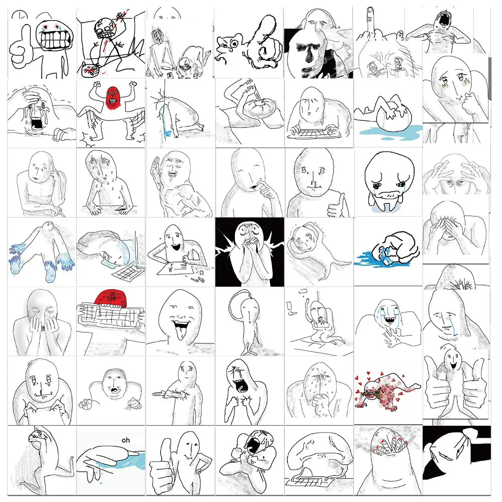 Emotional Breakdown Meme Stickers Funny Decals Waterproof for Skateboard Phone Notebook Helmet Kids Toys (Online Order Only)