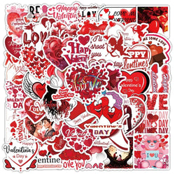 Red Heart Stickers Valentine's Day Decoration DIY Phone Bike Notebook Skateboard Car (ONLINE ORDER ONLY)