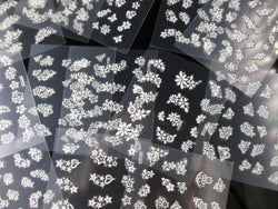 50 Sheets! 3D Flower Nail Art Stickers Decals NOT Repeat Black/White/Colorful Self Adhesive Nail Sticker Decals Random Pattern * (ONLINE ORDER ONLY)