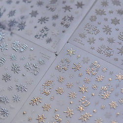 Dressy Embossment Colorful Gradient Snowflakes Laser Silver Christmas Tree Winter Bowknot Santa Nail Art Stickers Manicure Decal (Online Order Only)