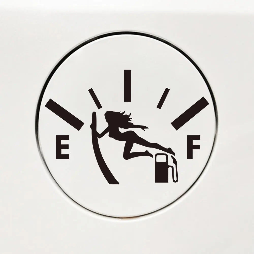 Swordswoman Empty Full Gas Gauge Sticker for Car Fuel Tank Cap Door Decoration Automotive Supplies Outdoor Stickers Vinyl Decals (ONLINE ORDER ONLY)