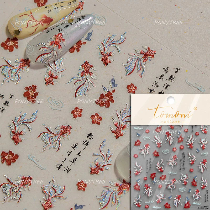 Deep Sea Animal Fish Shoal of Fish Whale Coral Dolphin Summer Beach Cute Jellyfish Bubble Bathyal Fauna Nail Art Stickers Decals (ONLINE ORDER ONLY)