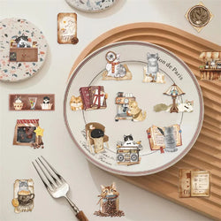50PCS Kawaii Magic Cat PET Sticker Aesthetic Transparent Decoration Scrapbooking Stationery Hand Accounting Supplies for Kids (ONLINE ORDER ONLY)