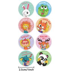 100-500pcs Kids Cute Animals Round  Reward stickers for Children Teaching Toy Gift Card Party Packaging Wrapping Labels (Online Order Only)