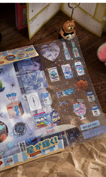 2pcs/set Y2K Retro Shop Series Glitter Decorative Sticker Journal Handbook Photocard Scrapbooking Kawaii Sticker Kids Gift (ONLINE ORDER ONLY)