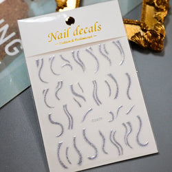 1Pc Red Pink White Heart Bow Nail Art Stickers with Glitter Sequins 5D Self Adhesive Nail Decorations Slider Decals DIY Manicure (ONLINE ORDER ONLY)