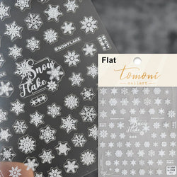 Hot Stamping Romantic White Gold Snowflakes Hexagon Winter 3D Self Adhesive Nail Art Stickers Shiny Rhinestone Manicure Decals (Online Order Only)