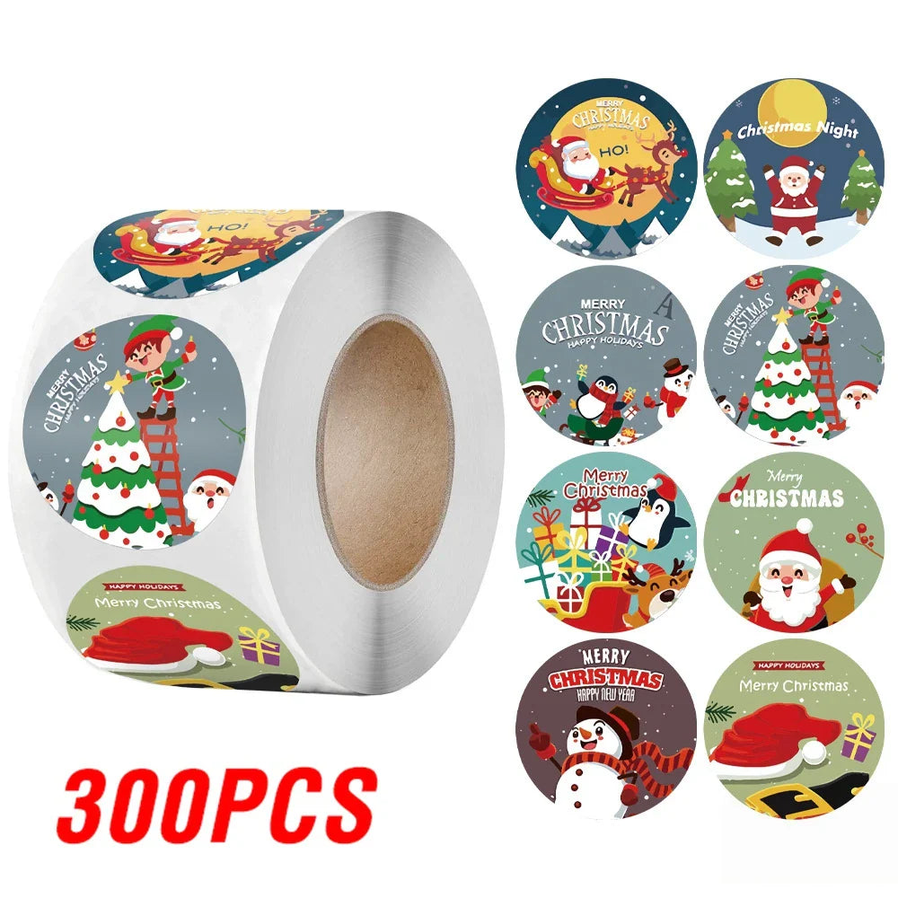 100-500Pcs Gold Snowflake Christmas Stickers Candy Bag Envelopes Sealing Label Christmas Gifts Box Decorations Sticker (ONLINE ORDER ONLY)