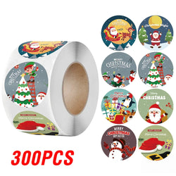 100-500Pcs Gold Snowflake Christmas Stickers Candy Bag Envelopes Sealing Label Christmas Gifts Box Decorations Sticker (ONLINE ORDER ONLY)