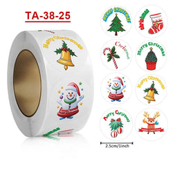 50-500Pcs Merry Christmas Stickers Christmas Theme Seal Labels Stickers For DIY Gift Baking Package Envelope Stationery Decor (ONLINE ORDER ONLY)