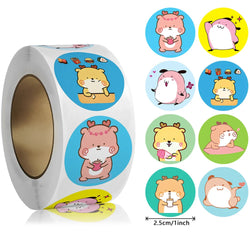 500pcs/Roll Cartoon Animal Stickers Anime Round Seal Diy Laptop Decals Stickers Cute Book Children Reward Kids Toy Gift (ONLINE ORDER ONLY)