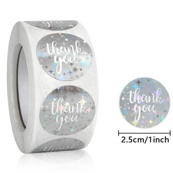 500pcs/roll Gold Holographic Glitter Sealing Label Round Laser Sticker Party Handmade Envelope Business Label Stationary Sticker (ONLINE ORDER ONLY)