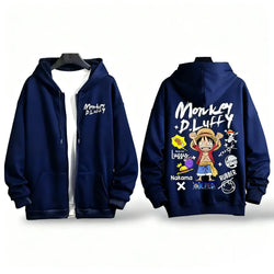 One Piece Anime Zipper Hoodie Y2K Oversized Style (ONLINE ORDER ONLY)