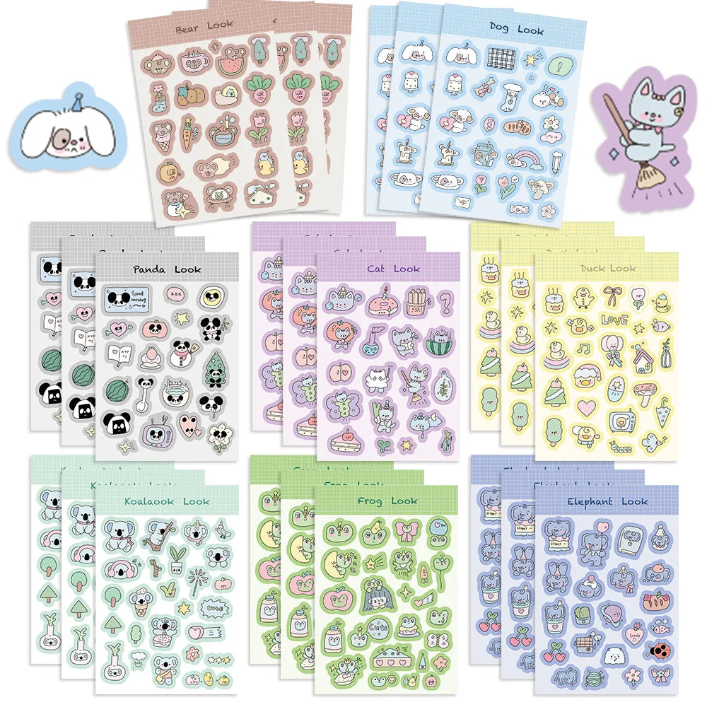 8/16/32pcs Cat Elephant Frog Children DIY Puzzle Sticker Animals Funny Assemble Stickers Kids Educational Toys Boys Girls Gifts﻿ (Online Order Only)