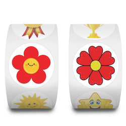 100-500pcs Little Red Flower Reward Stickers Tape Creative School Stationery Cute Kids Toy Stickers Gift decoration label (ONLINE ORDER ONLY)