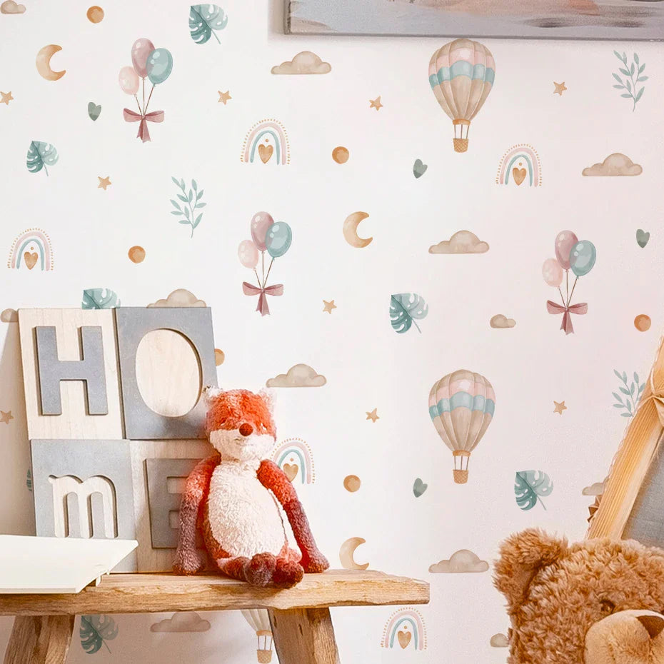 Cartoon Cloud Star Rainbow Wall Stickers for Kids Room Decor (Online Order Only)