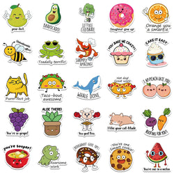 10/30/50PCS Educational Stickers for Kids Cartoon Animal Food Graffiti Sticker DIY Luggage Laptop Phone Bike Skateboard Kids Toy (Online Order Only)