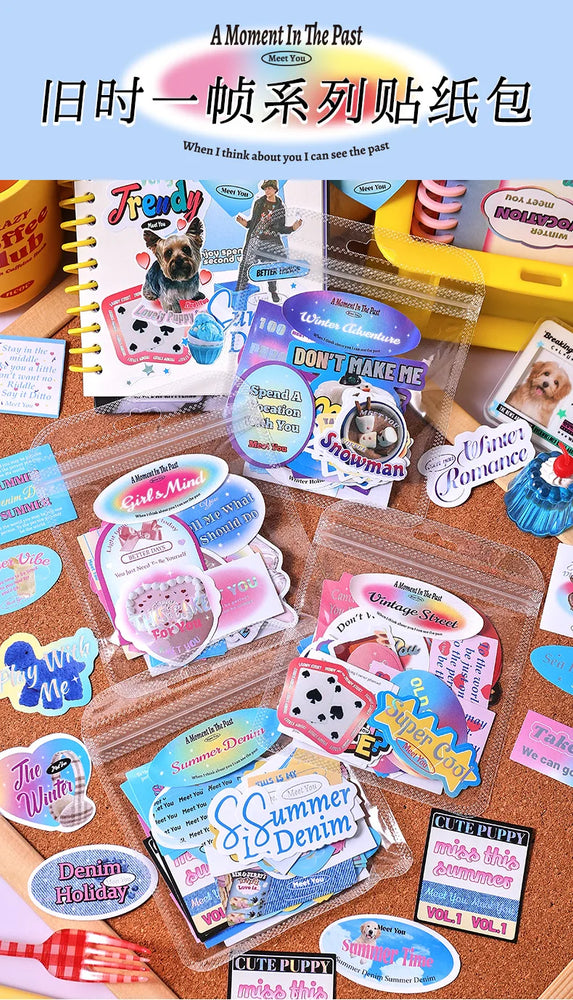 50Pcs/lot Ins Cute Bear Stickers Planner Journal Collage DIY idol card Decoration Material Scrapbook Sticker Kawaii Stationery (ONLINE ORDER ONLY)