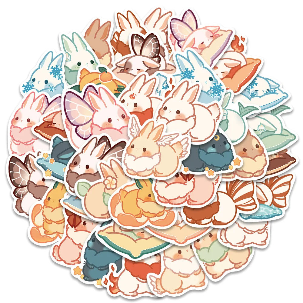 10/20/40PCS Cartoon Cute Rabbit Bunny Sticker Packs (ONLINE ORDER ONLY)