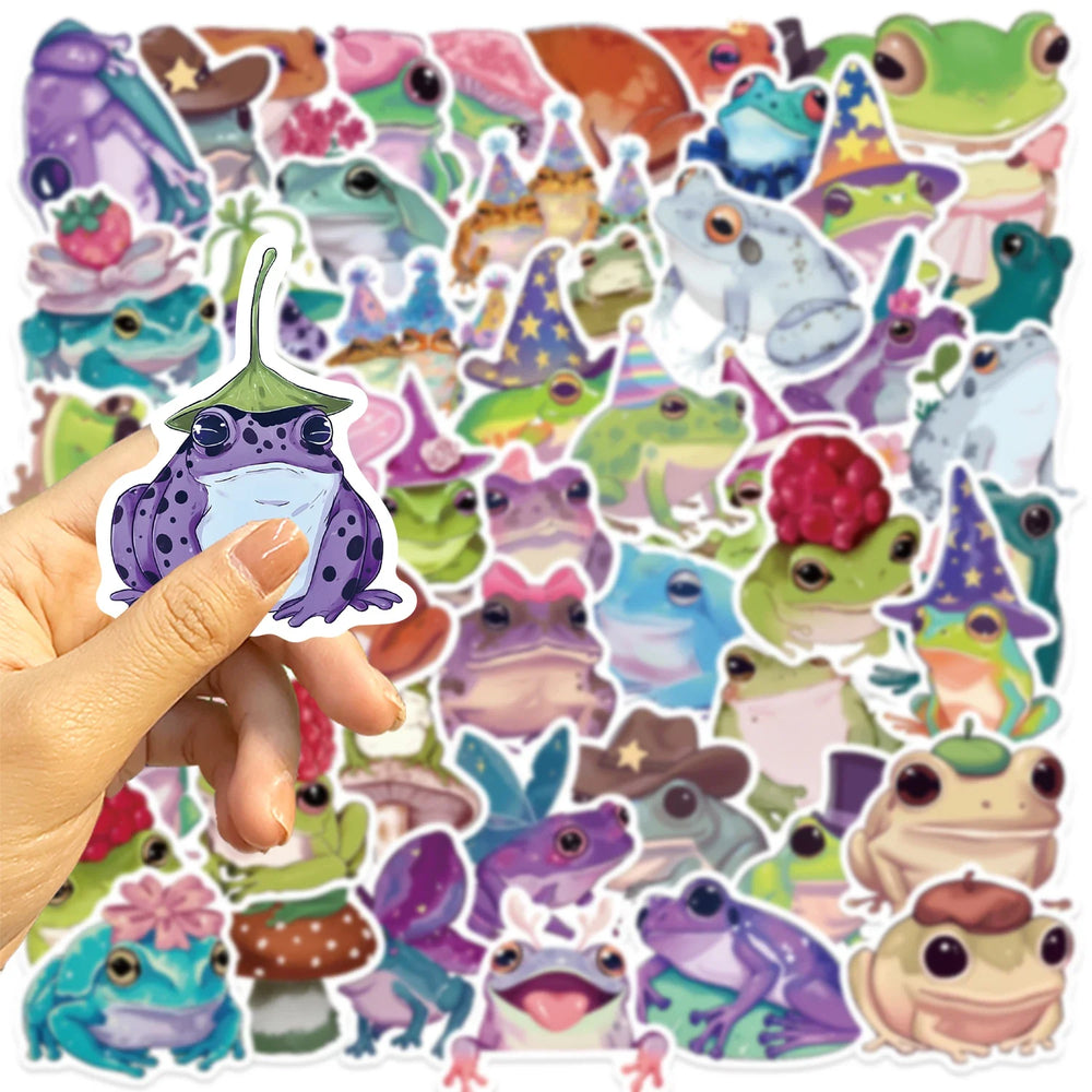 50PCS Cute Silly Frog Stickers Skateboard Waterproof Scrapbook Decal Cartoon Laptop Cartoon Notebook Luggage Graffiti Sticker ﻿ (ONLINE ORDER ONLY)
