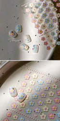 Lovely Colored Flower Fried Egg Petal Love Heart Cartoon Pink Yellow Purple Blue Delicate Charm Nail Art Stickers Manicure Decal (ONLINE ORDER ONLY)
