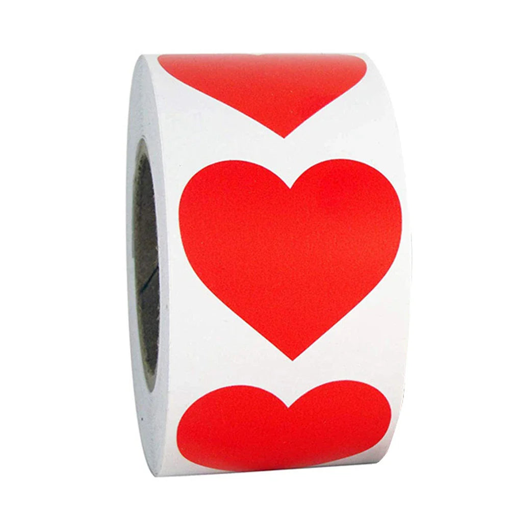 500pcs/roll Love Valentine's Day Stickers Seal Stickers Red Glowing Glitter Heart Gift Decoration Lables Stationery Sticker (ONLINE ORDER ONLY)