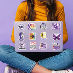 50Pcs Fight Domestic Violence Slogan Stickers Graffiti Personalized Decoration For Guitar Laptop Luggage DIY Waterproof Sticker (ONLINE ORDER ONLY)