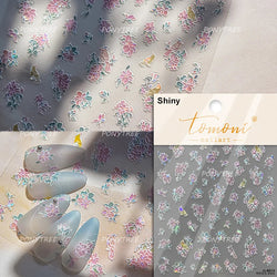 Antique Changle Flower Chrysanthemum Jade Pendant Feathers Green Leaf Adhesive Nail Art Stickers Flat Embossment Manicure Decals (Online Order Only)
