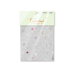 Colored Crystal Star Love Heart Shiny Silver Hollowed Smudging Rainbow Flower Jelly Embossed Nail Art Stickers Manicure Decals (ONLINE ORDER ONLY)