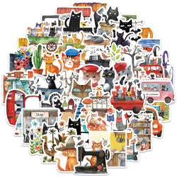 Cute Cartoon Animal Cat Stickers for Suitcase, Skateboard, Laptop, Luggage, Phone - 10/30/50Pcs DIY Decals (Online Order Only)