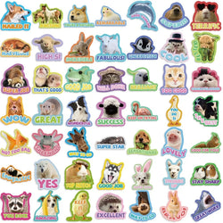 10/30/50PCS Cartoon Animal Encourage PVC Sticker Aesthetic Decoration Scrapbooking Stationery Hand Accounting Supplies for Kids (ONLINE ORDER ONLY)
