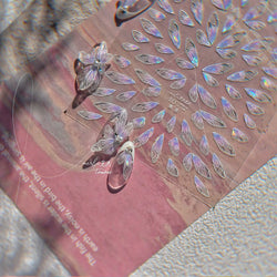 Transparent Purple Pink Gradient Wing Pinion Feather Housefly Wings Shiny Adhesive Nail Art Decoration Stickers Manicure Decals (ONLINE ORDER ONLY)