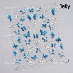 Dreamy Moon Stars Love Heart Butterfly Bowknot Lace Shiny Starburst Ribbon Delicate Adhesive Nail Art Stickers Manicure Decals (Online Order Only)