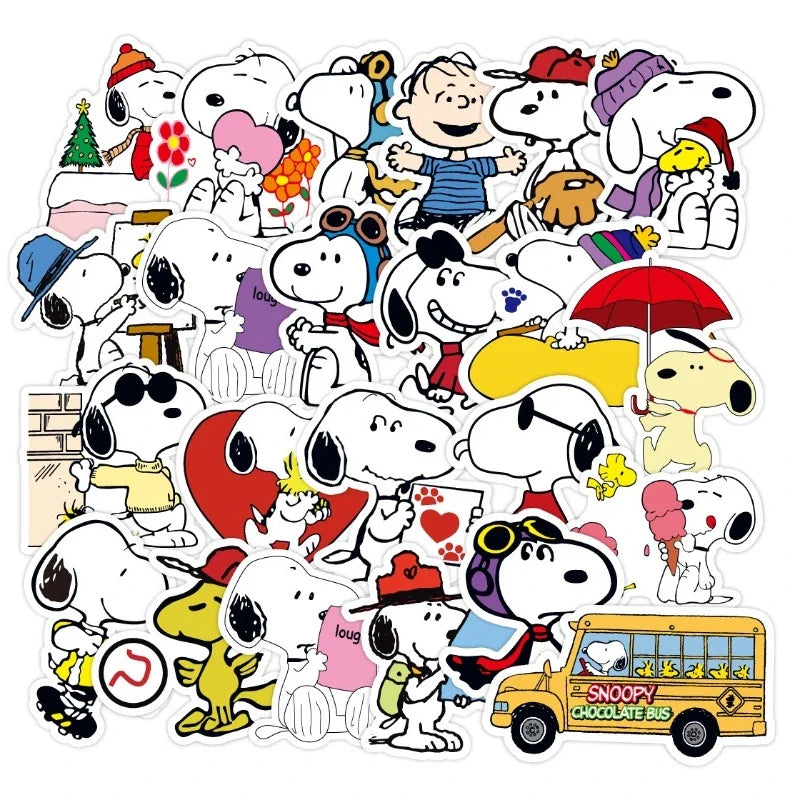 50pcs Snoopy Cartoon Stickers for Luggage, Stationery, Water Cup, Phone, Laptop, Scooter, Fridge (ONLINE ORDER ONLY)