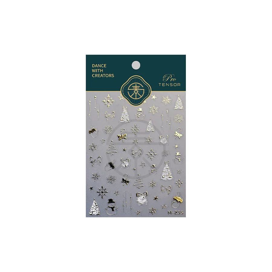 Hot Stamping Christmas Tree Bell Bowknot Cane Snowman Star Adhesive Nail Art Stickers Snowflake Glitter Powder Manicure Decals (ONLINE ORDER ONLY)