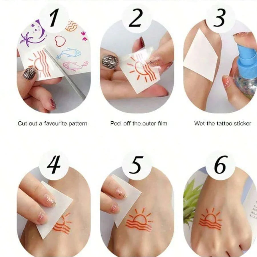 1pc Bohemia Fluorescent Sticker Luminous Temporary Tattoos Stickers UV Glow Fluorescent Tattoo Waterproof For Body Art Decals *& (Online Order Only)