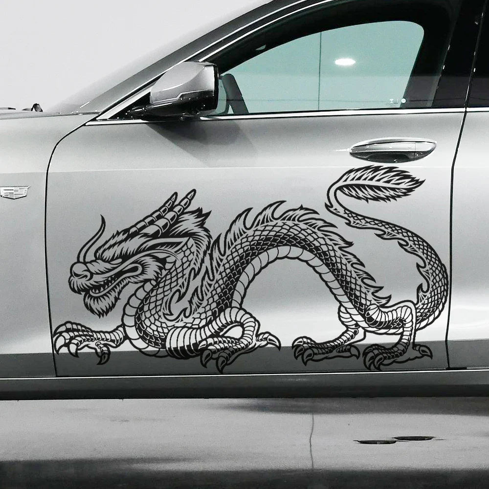 Anime Detachment Car Sticker The Black Dragon Body Big Picture Decoration Movement Style Die Cutting Waterproof PVC Vinyl Decals (ONLINE ORDER ONLY)