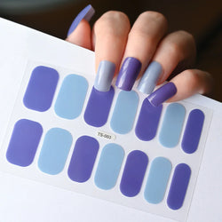 14Tips Solid Color Stickers Nail Art Supplies European & American Simple Decals Oil Film Decals Press on Nails Stickers Designer (ONLINE ORDER ONLY)