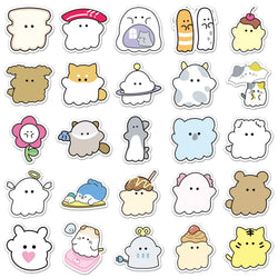 10/30/52PCS Kawaii Obakenu Stickers Cute Ghost Cartoon Sticker DIY Scrapbook Luggage Laptop Guitar Car Bike Skateboard Kids Toys (ONLINE ORDER ONLY)