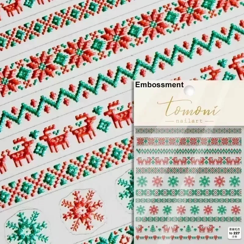 Shiny White Pink Blue Gold Snowflakes Hexagon Water Bubbles Winter 5D Self Adhesive Nail Art Stickers Rhinestone Manicure Decals (ONLINE ORDER ONLY)