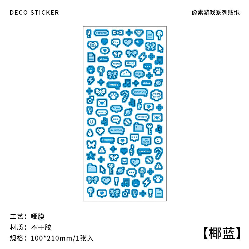 Korea Ins Cute Pixel Dialog Series Decorative Sticker Hand Account Idol Card DIY Material Sticker Personalized Kawaii Stationery (ONLINE ORDER ONLY)