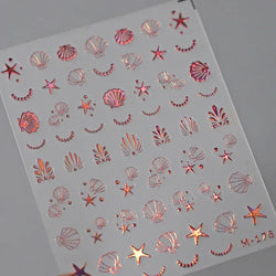 Shiny Laser Constellation Totem Pink Blue Gold Silver Shell Starfish Moon Star 3D Self Adhesive Nail Art Sticker Manicure Decals (ONLINE ORDER ONLY)