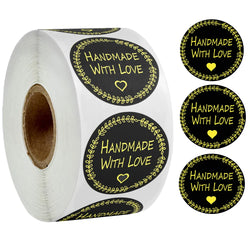 100-500pcs Round Natural Hand Made Stickers Seal Labels Cute Sticker For Cake Packaging Labels Sticker Stationery (Online Order Only)