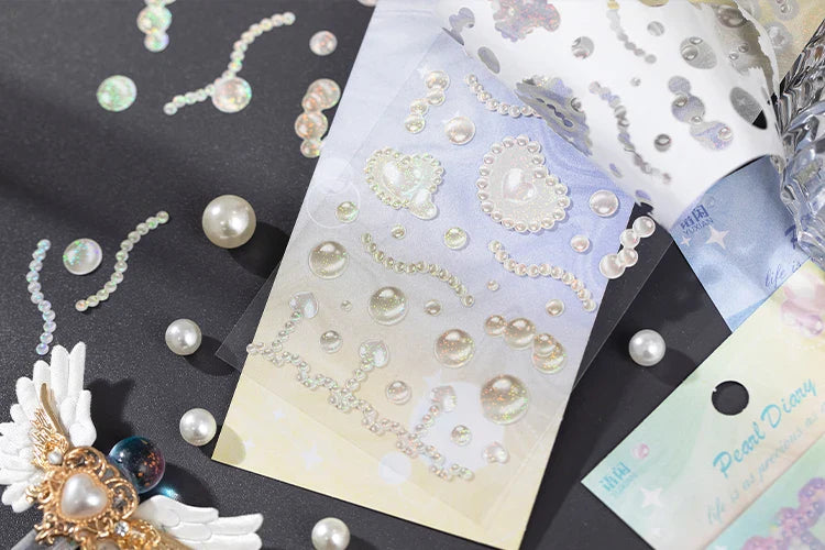 1Pcs Cute Love Romantic Pearl Scrapbooking Stickers Korean ins Hand Account Idol Card Album DIY Deco Material Stationery Sticker (ONLINE ORDER ONLY)