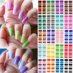 14Tips Solid Color Stickers Nail Art Supplies European & American Simple Decals Oil Film Decals Press on Nails Stickers Designer (ONLINE ORDER ONLY)