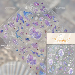 Infauna Jellyfish Conch Shell Starfish Octopus Coral Polypite Wishing Bottle Sea Self Adhesive Nail Art Stickers Manicure Decals (ONLINE ORDER ONLY)